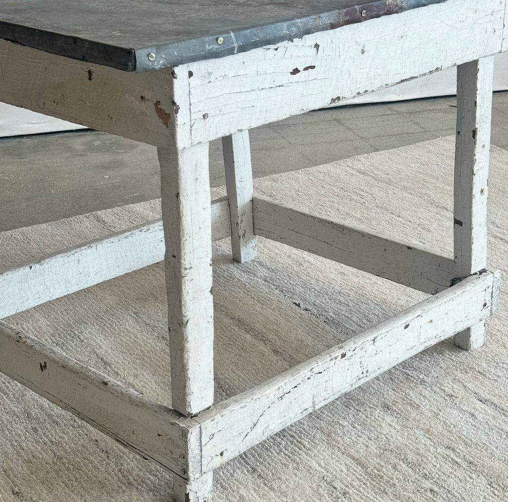 RUSTIC METAL TOP TABLE (Local Pick-Up)