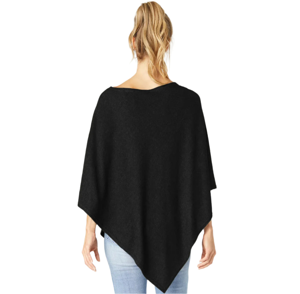 Black Brushed Poncho