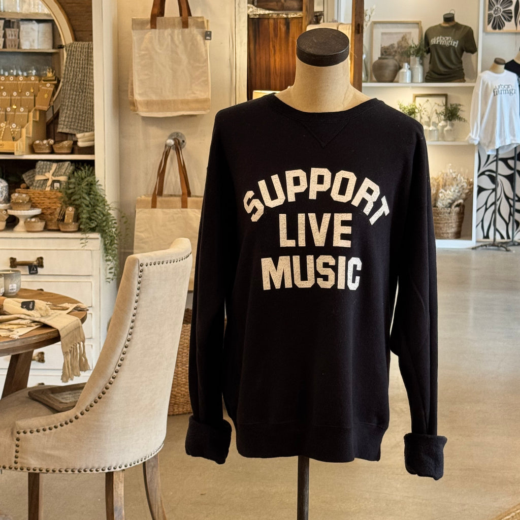 Support Live Music Sweatshirt - Black