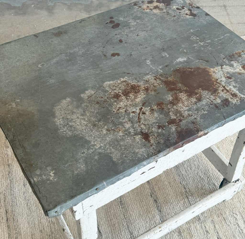 RUSTIC METAL TOP TABLE (Local Pick-Up)