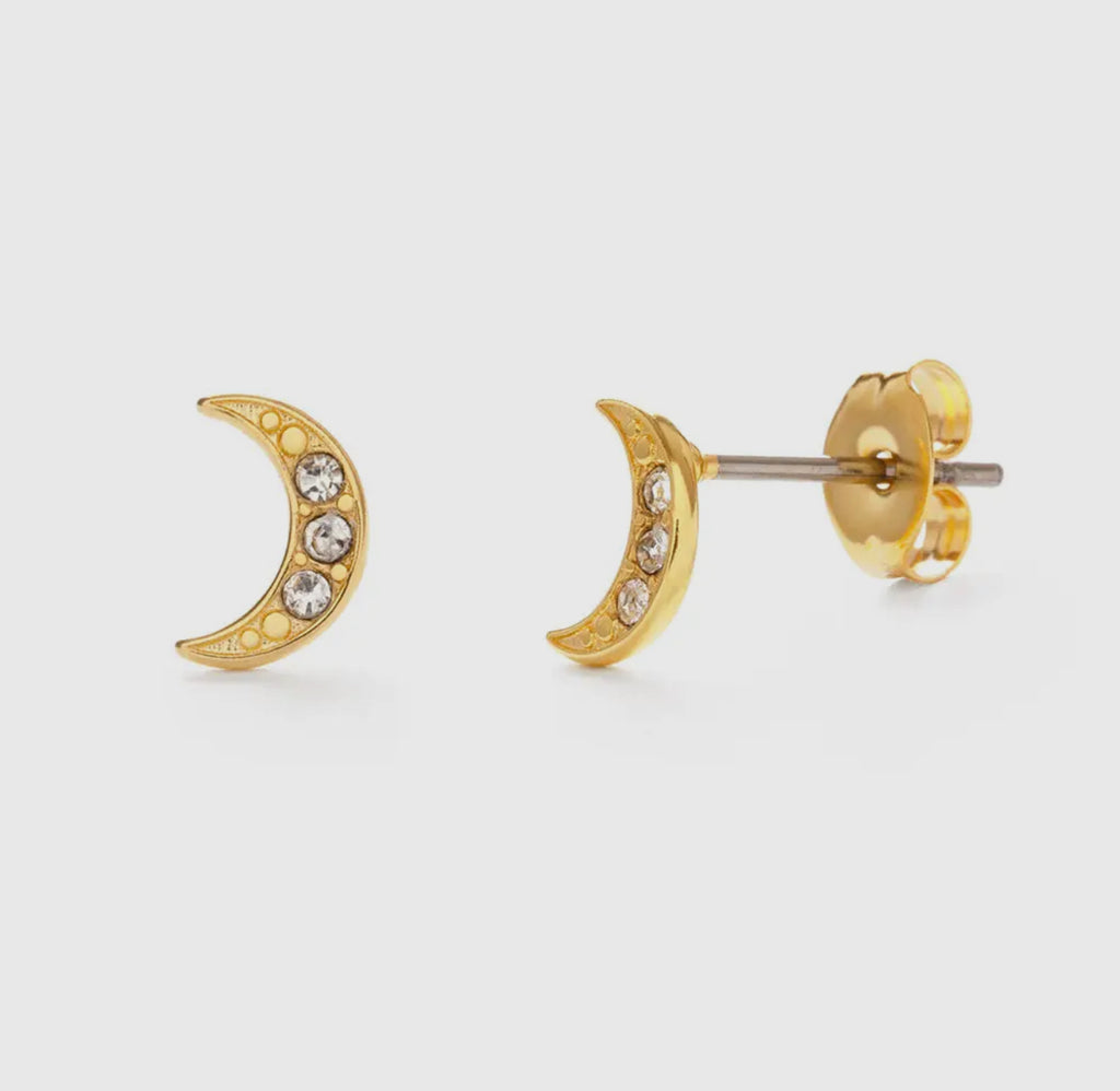 Crescent Moon Stud Earring