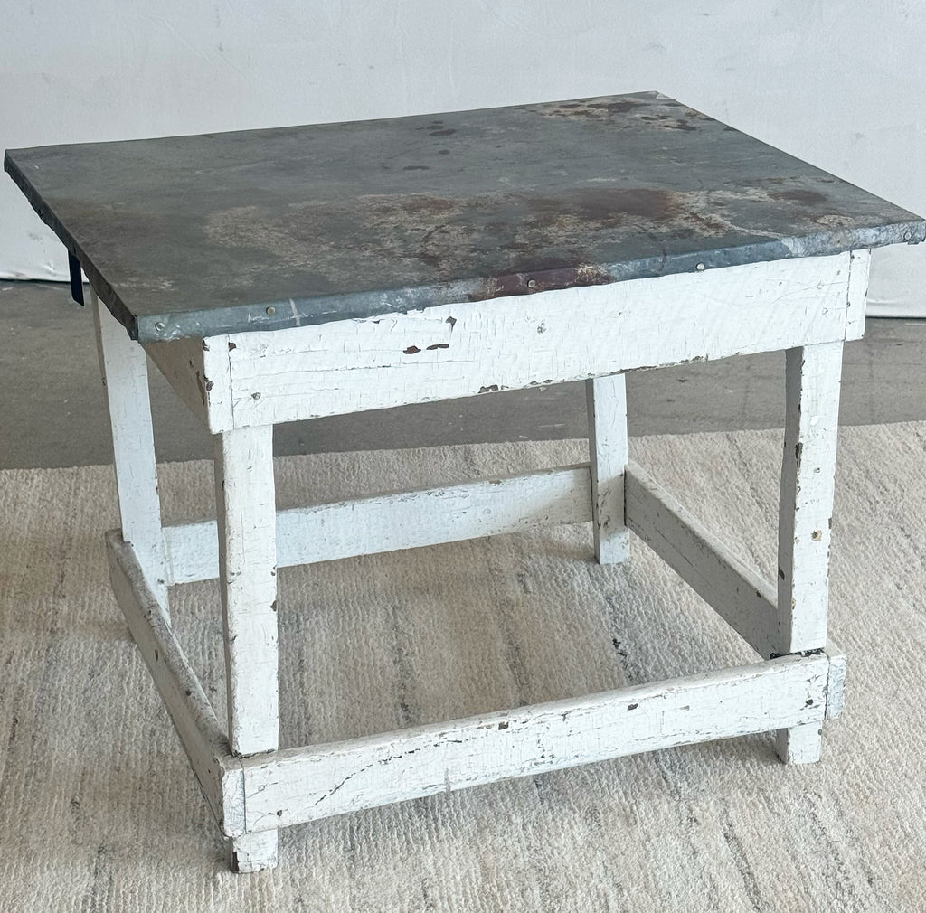 RUSTIC METAL TOP TABLE (Local Pick-Up)