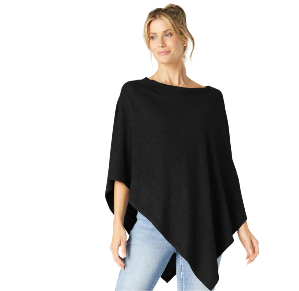 Black Brushed Poncho