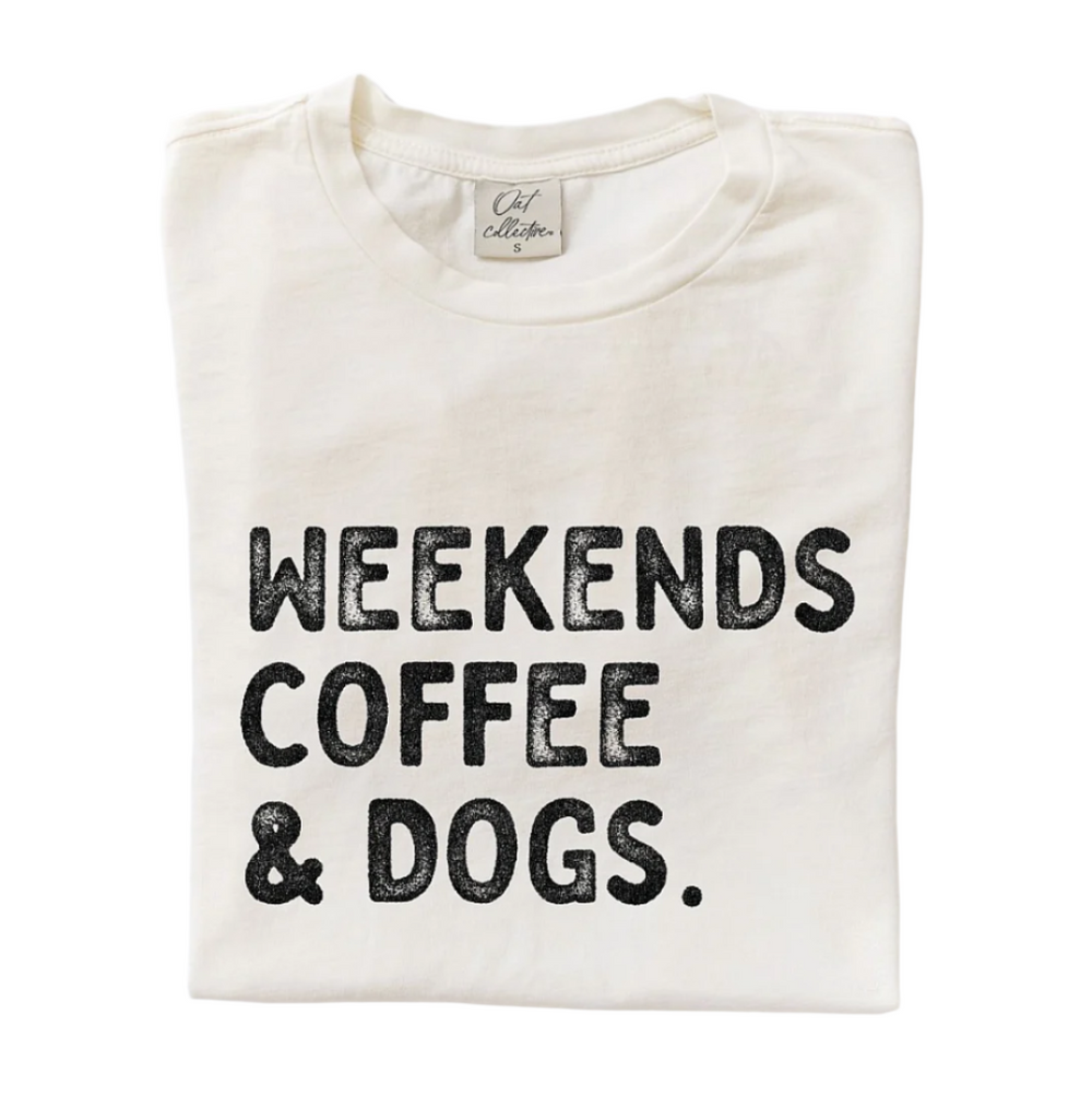 Weekend Coffee & Dogs T-Shirt - Cream