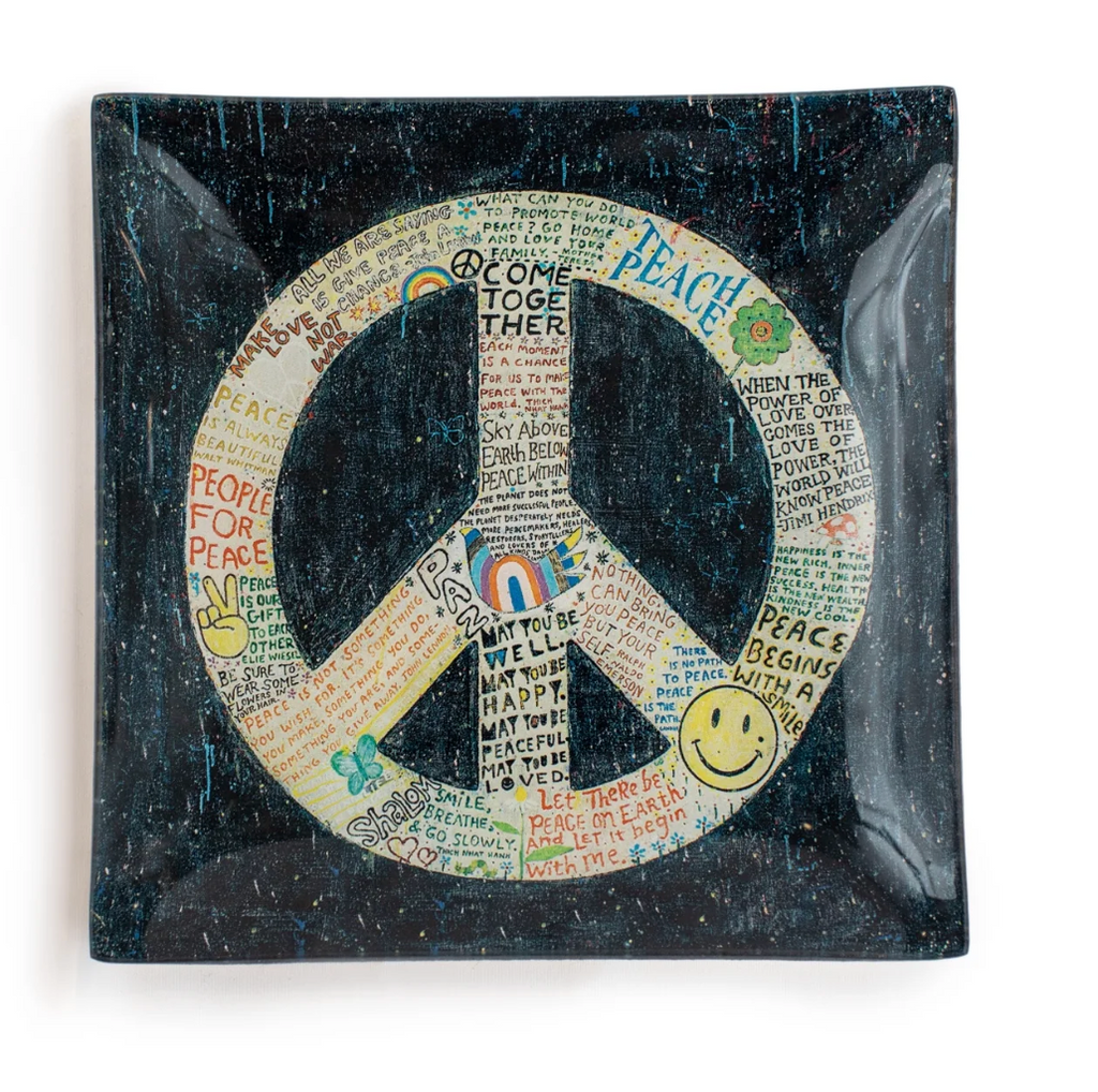 Decoupage Plate - Peace Sign