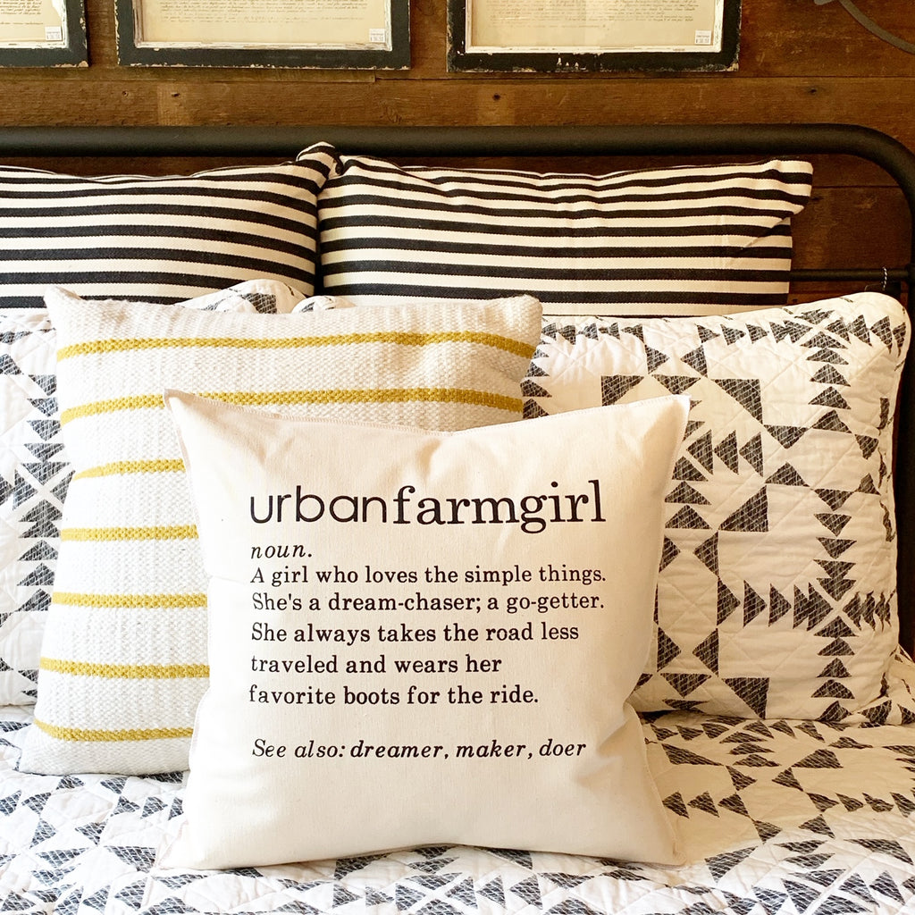 Urban Farmgirl Definition Pillow