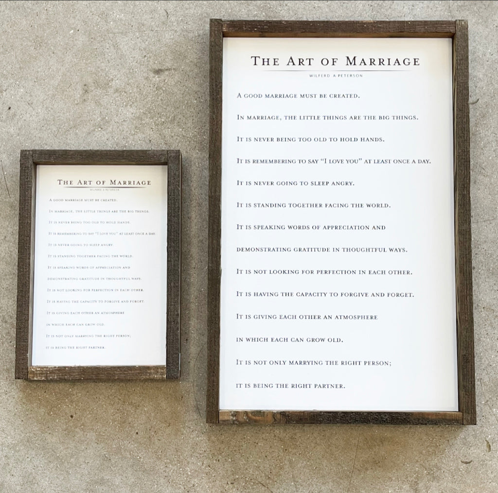 Art of Marriage Sign (3 sizes)