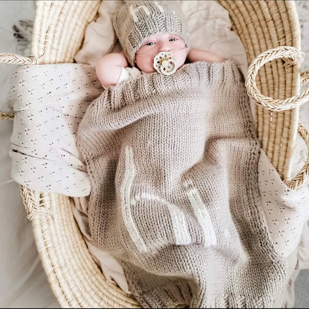 Hi. Knit Baby Blanket - 4 colors