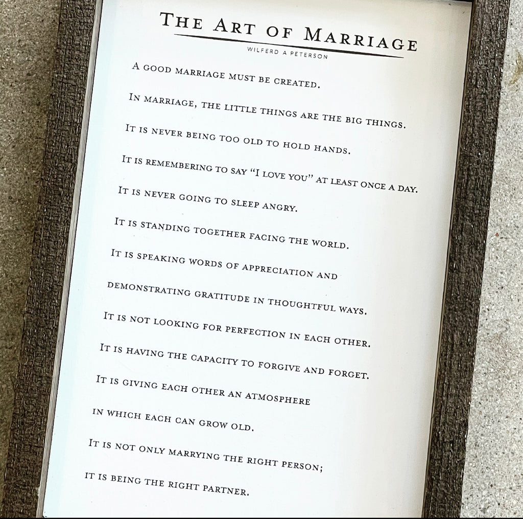 Art of Marriage Sign (3 sizes)